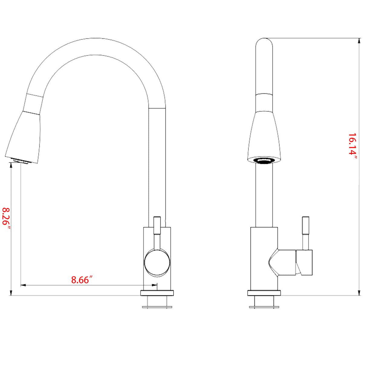 Pull Down Kitchen Faucet with Sprayer Stainless Steel Matte Black