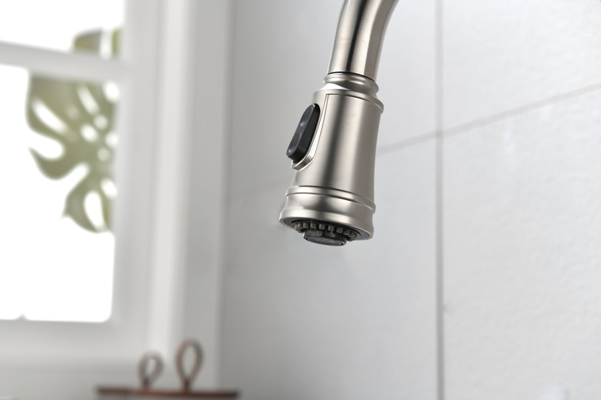 Single Handle High Arc Pull Out Kitchen Faucet