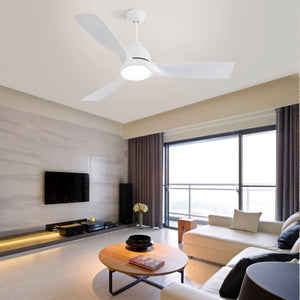 54" White ABS Ceiling Fan Smart Remote Control