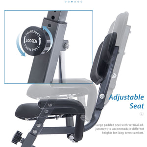 Recumbent X-Bike with 16-Level Adjustable Resistance