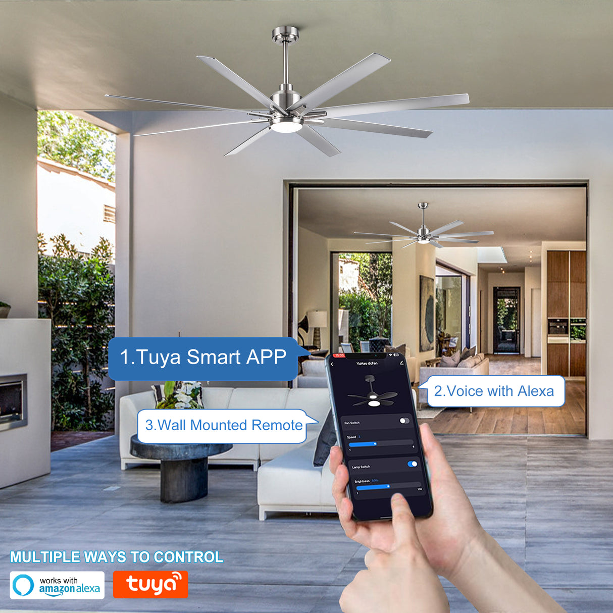 Smart 72" Integrated LED Ceiling Fan