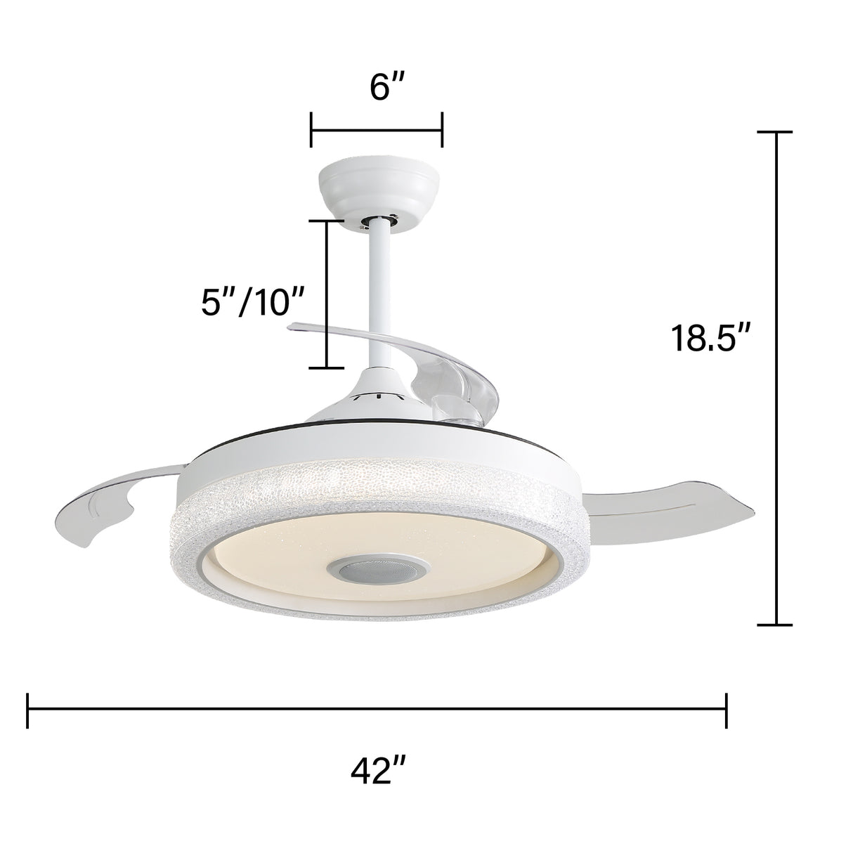 42"Invisible Ceiling Fan 120V