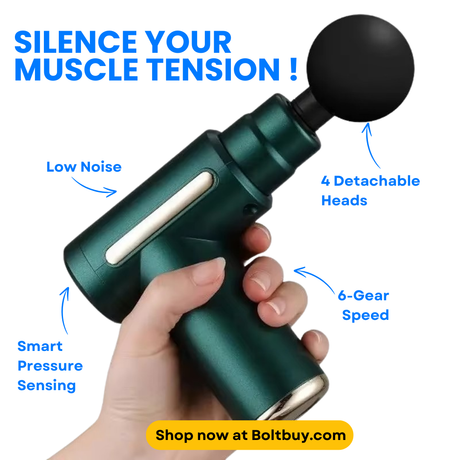 Super Quiet Mini Massage Gun with 6 adjustable speed settings. Ideal for muscle recovery and relaxation. Shop now at Boltbuy.com.