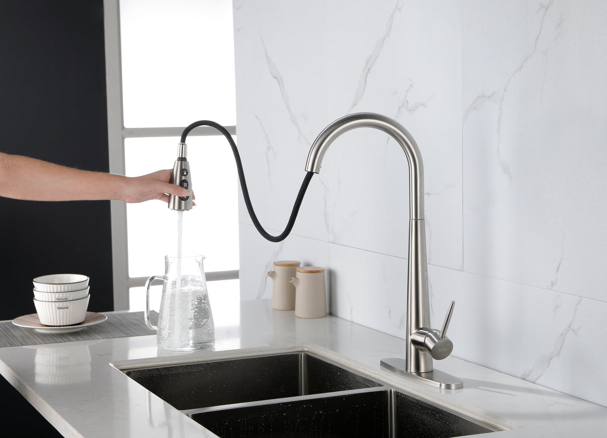 Kitchen Faucet with Pull Down Sprayer Brushed Nickel