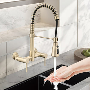 3 Functions Wall Mounted Bridge Kitchen Faucet