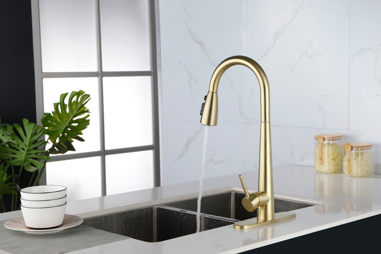 Gold Kitchen Faucets with Pull Down Sprayer