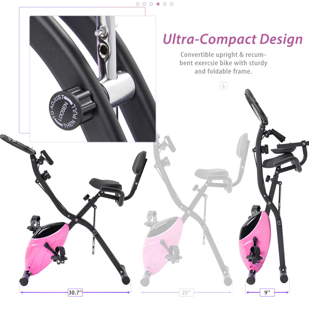 Recumbent X-Bike with 16-Level Adjustable