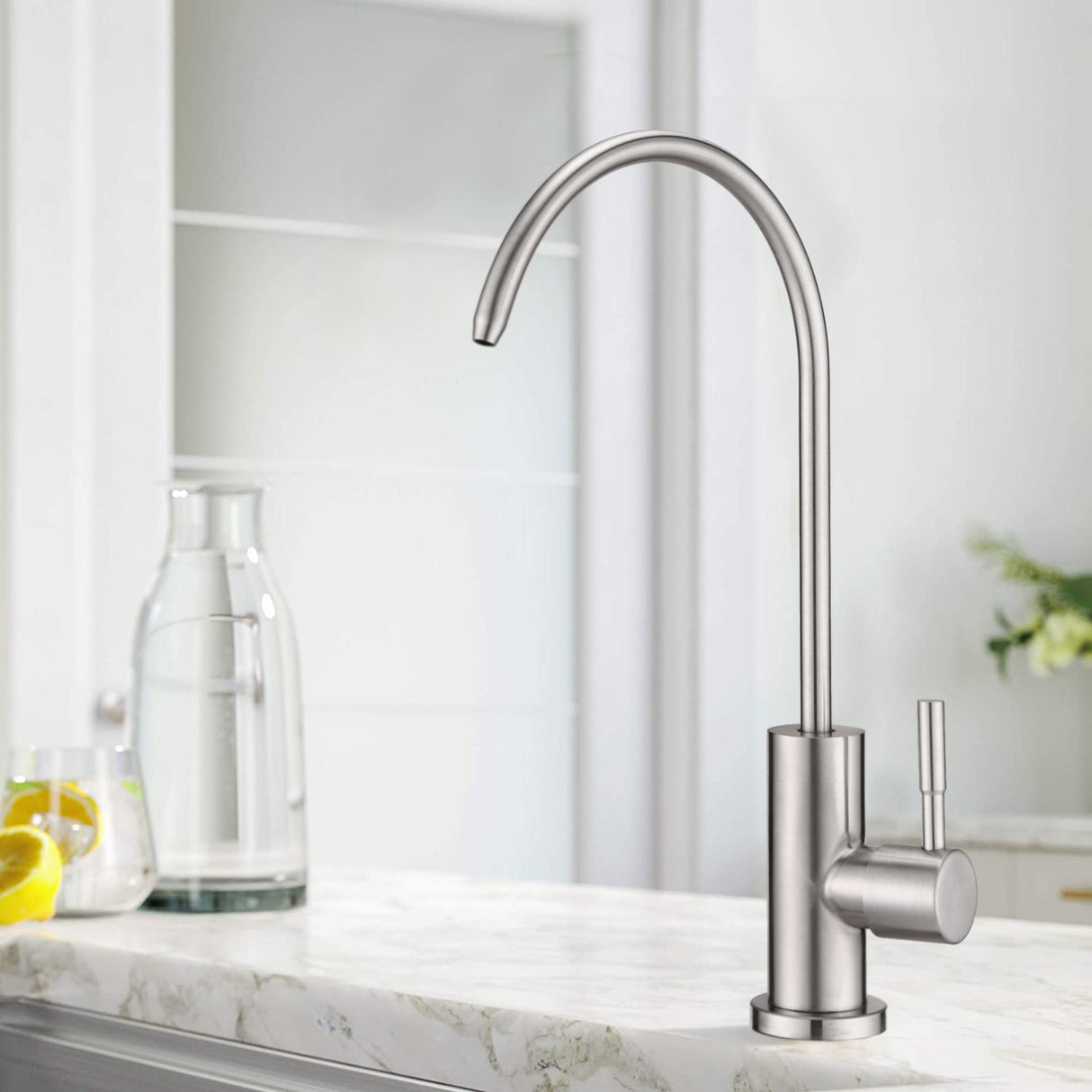 Kitchen Water Filter Faucet Brushed Nickel