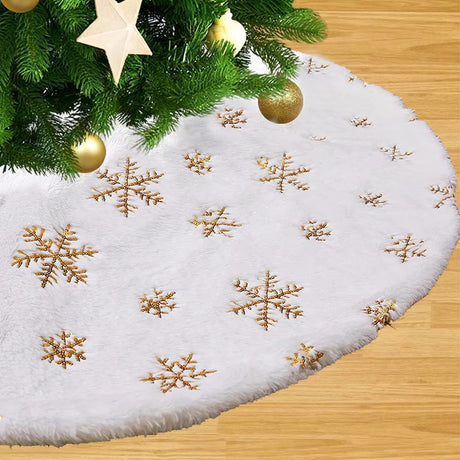 38CM Snowflake Christmas Tree Skirt_0