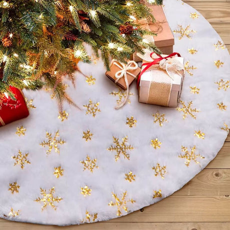 38CM Snowflake Christmas Tree Skirt_1