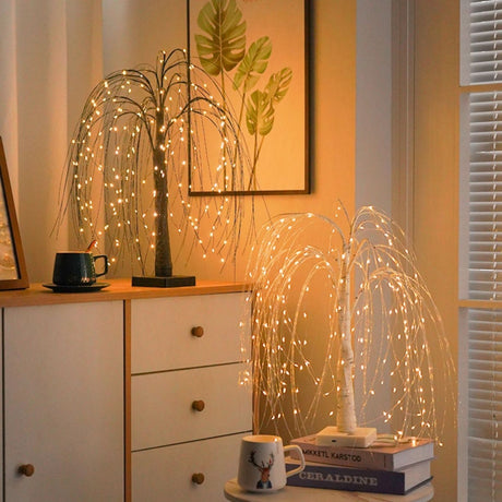 Elegant tabletop willow Christmas tree lights with warm LED illumination, perfect for festive home decor or gifting, available on Boltbuy.com