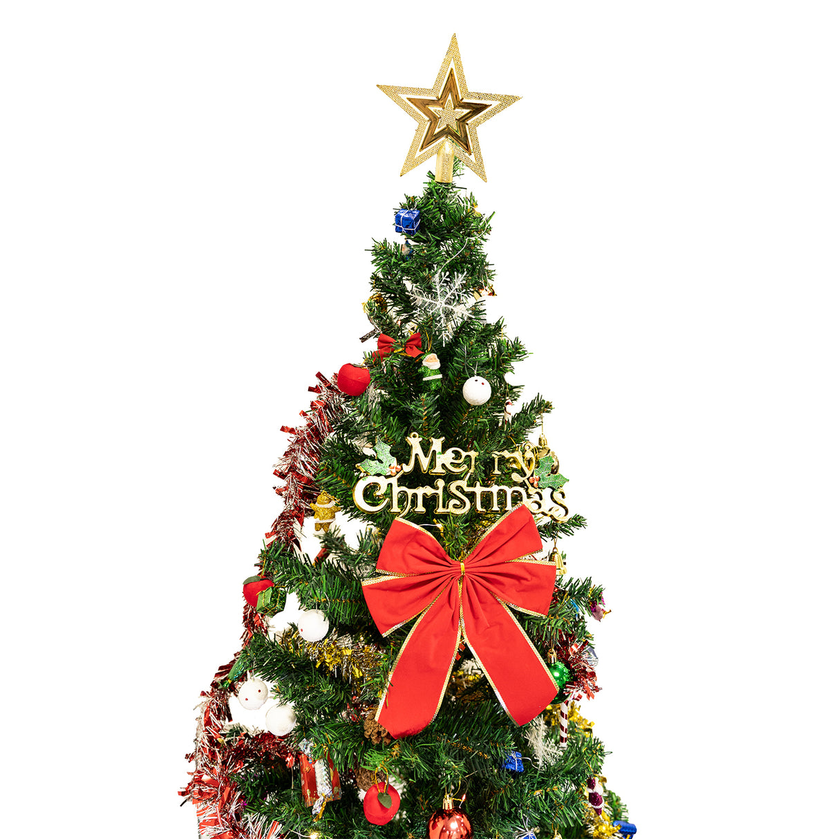 5ft Artificial Christmas Tree with LED Lights & Decorations