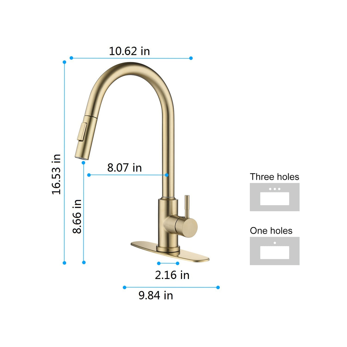 Touch Kitchen Faucet with Pull Down Sprayer-Gold