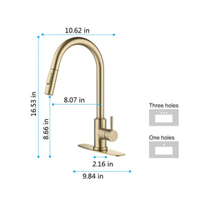 Touch Kitchen Faucet with Pull Down Sprayer-Gold