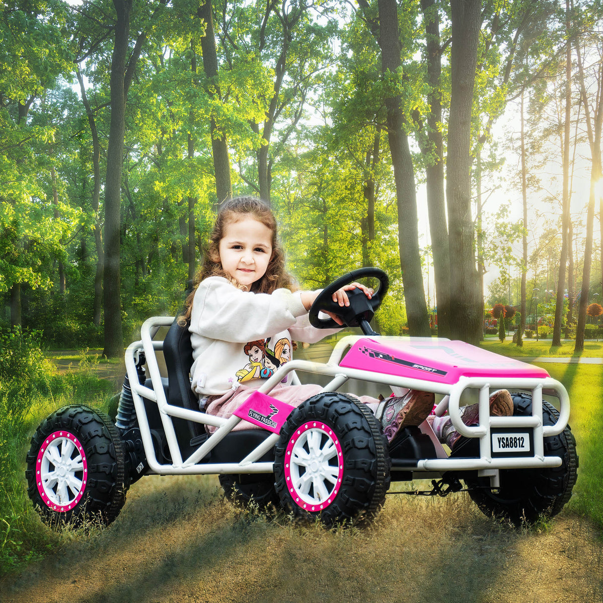 Pink 24V Ultimate Go-Kart for Kids Ages 6+