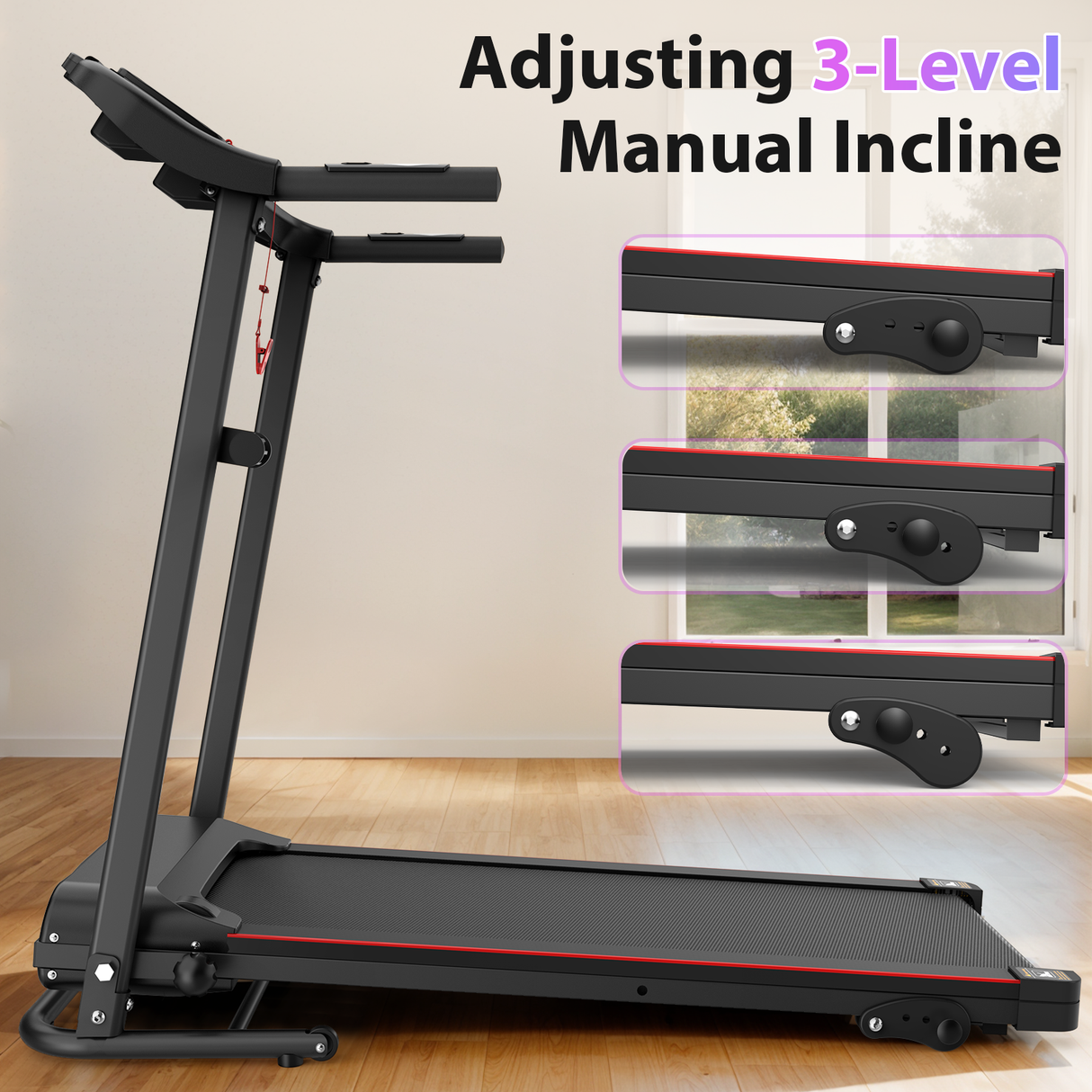 Folding Treadmill with Incline 2.5HP