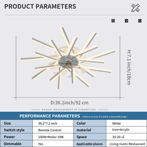 36"Ceiling Fan with Lights Remote Control
