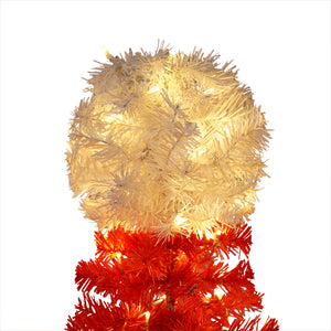 Festive red and white LED Christmas tree for indoor holiday decor, featuring vibrant lights and a unique snow-topped design, perfect for creating a warm, joyful atmosphere in your living room or near the fireplace. Shop at Boltbuy.com for elegant Christmas decorations