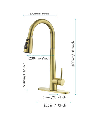 Gold Kitchen Faucets with Pull Down Sprayer