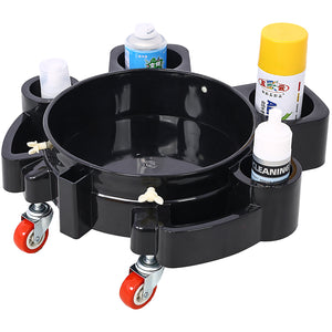 Bucket Dolly 5 Gallon Rolling Bucket Dolly with 5 Rolling Swivel Casters,Removable Bucket Dolly for Car Wash Professional Detailing for Car Washing Detailing Smoother Maneuvering