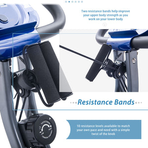 Recumbent X-Bike with 16-Level Adjustable Resistance