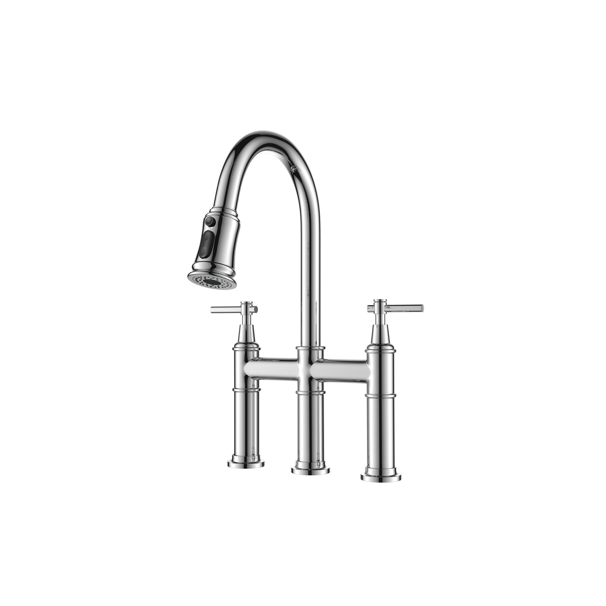 Bridge Kitchen Faucet with Pull-Down Sprayhead in Spot