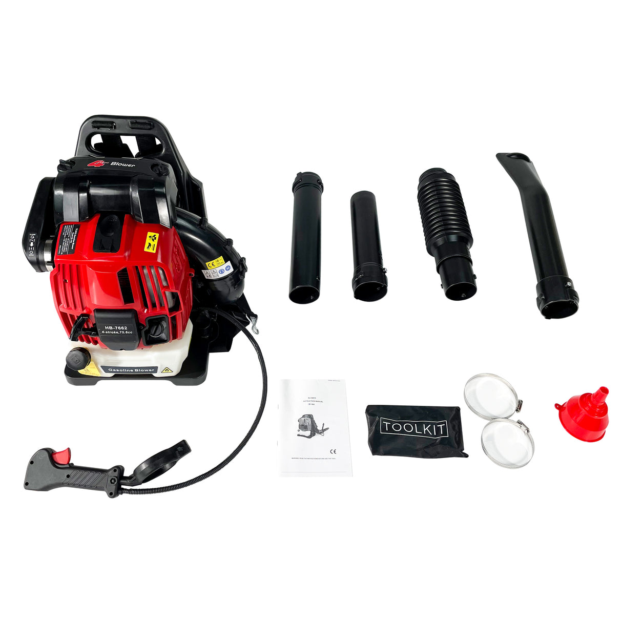 Backpack Gas Leaf Blower,76CC,660CFM,200MPH ,4 Stroke Air Cooling Gas Backpack Grass Blower,Snow Blower EPA Compliant