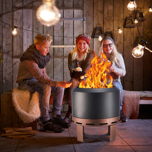 Outdoor Smokeless Fire Pit Stove 18'' for Camping Bonfire, Wood Burning Fire Place Firepit with Stand for Patio Backyard Outside