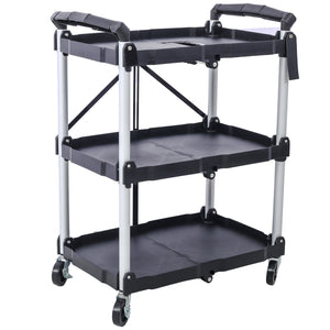 3 Layers Folding Collapsible Service Cart