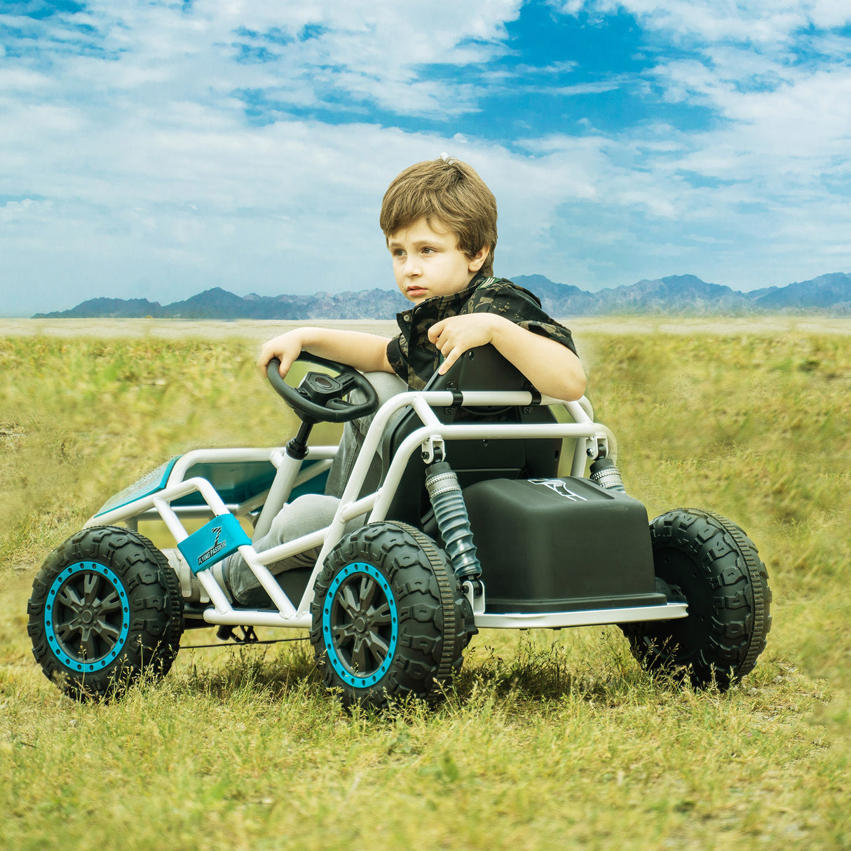 Blue 24V Ultimate Go-Kart for Kids Ages 6+