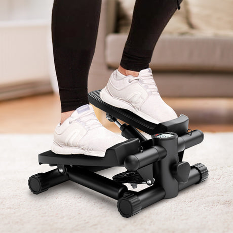 Hydraulic Fitness Stepper with Resistance & Display