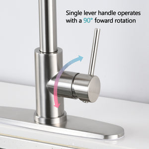 Stainless Steel Pull Down Kitchen Faucet with Sprayer Brushed Nickel