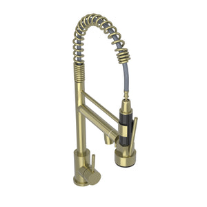 19" Single Handle Kitchen Faucet (Brushed Gold Finish)