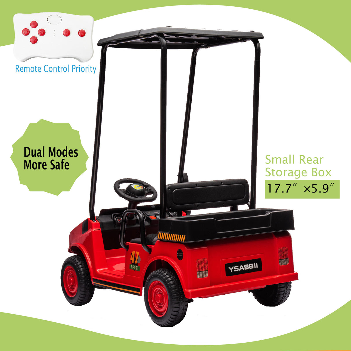 Red 12V Ride On Toy for Kids Ages 3+