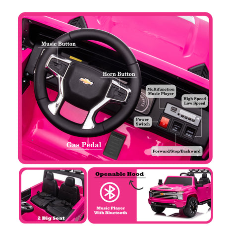 Pink 24V 2 Seater Ride On Truck Car