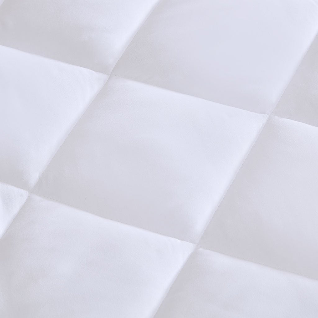 Diamond Quilted Mattress Pad with Waterproof Protection, Deep Pocket 18 inch Fit, White(Twin)