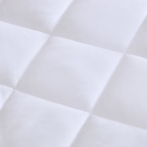 Diamond Quilted Mattress Pad with Waterproof Protection, Deep Pocket 18 inch Fit, White(Twin)