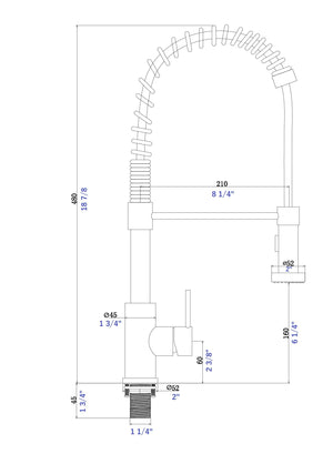 Single Handle Pull Down Sprayer Kitchen Sink Faucet