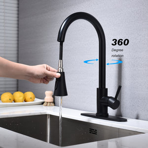 Kitchen Faucet with Pull Out Sprayer-Matte Black