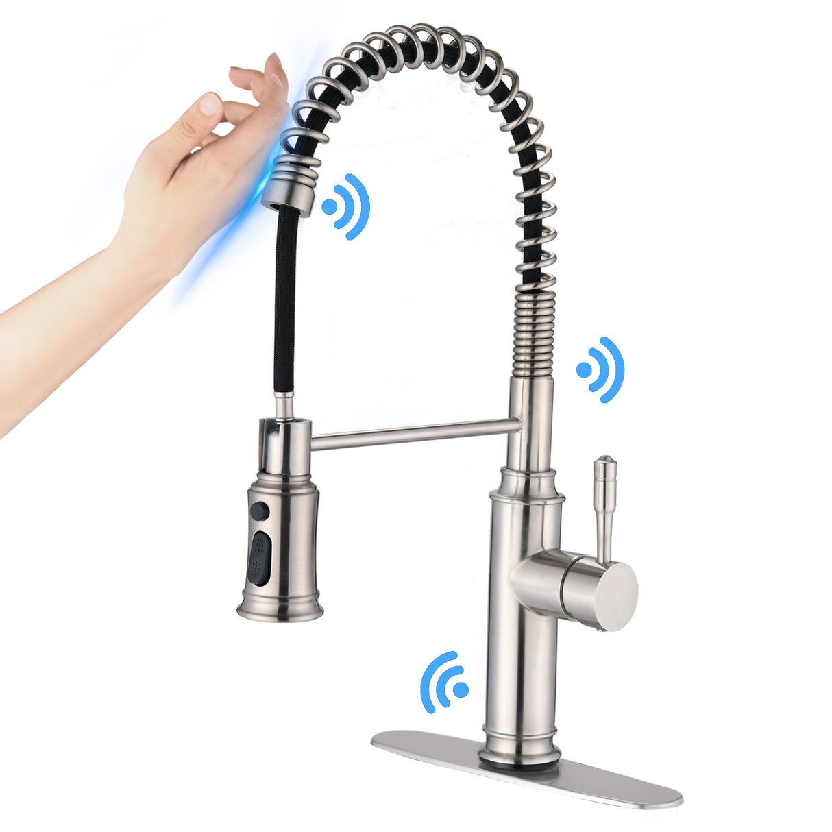 Touch Kitchen Faucet with Pull Down Sprayer-Brushed Nickel