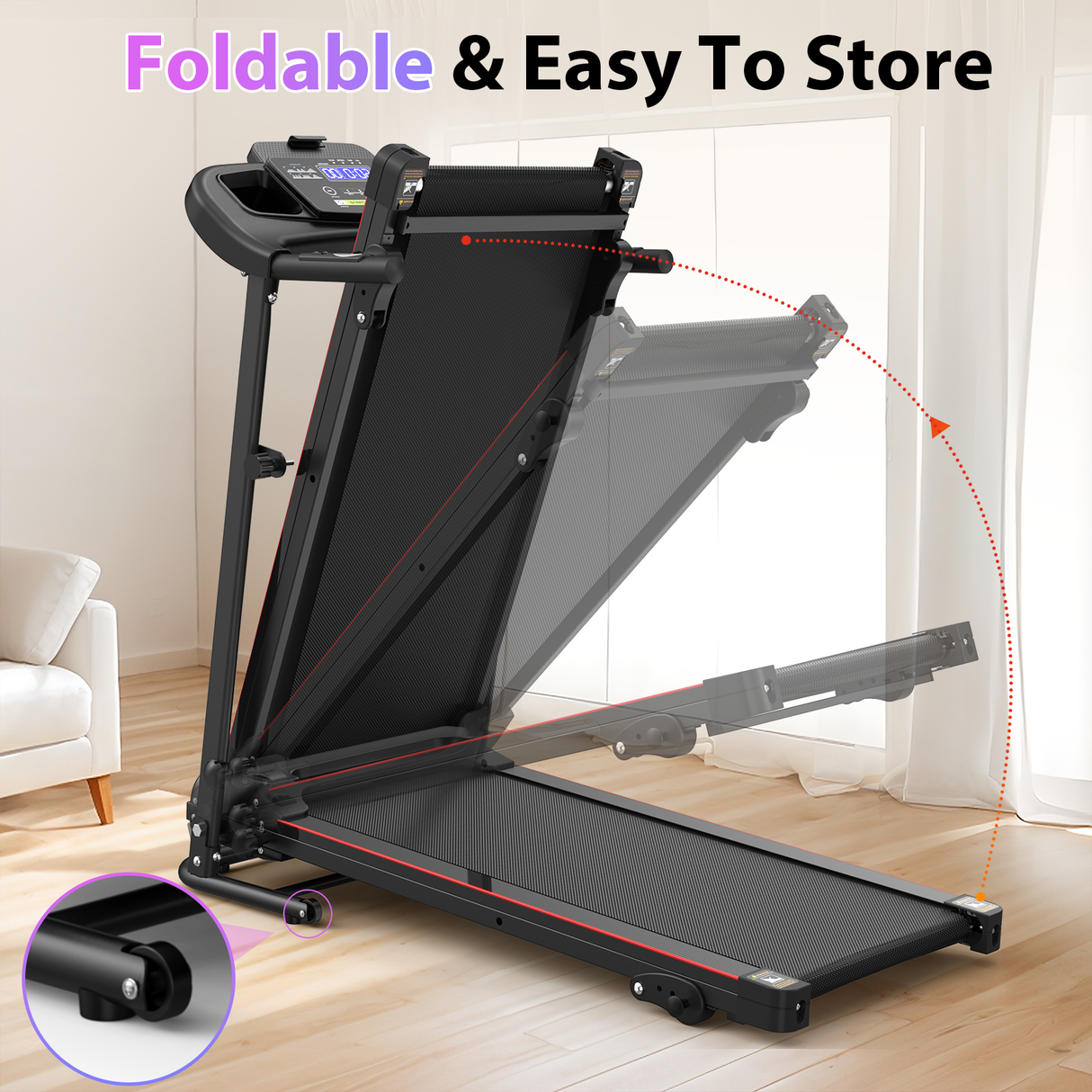 Folding Treadmill with Incline 2.5HP