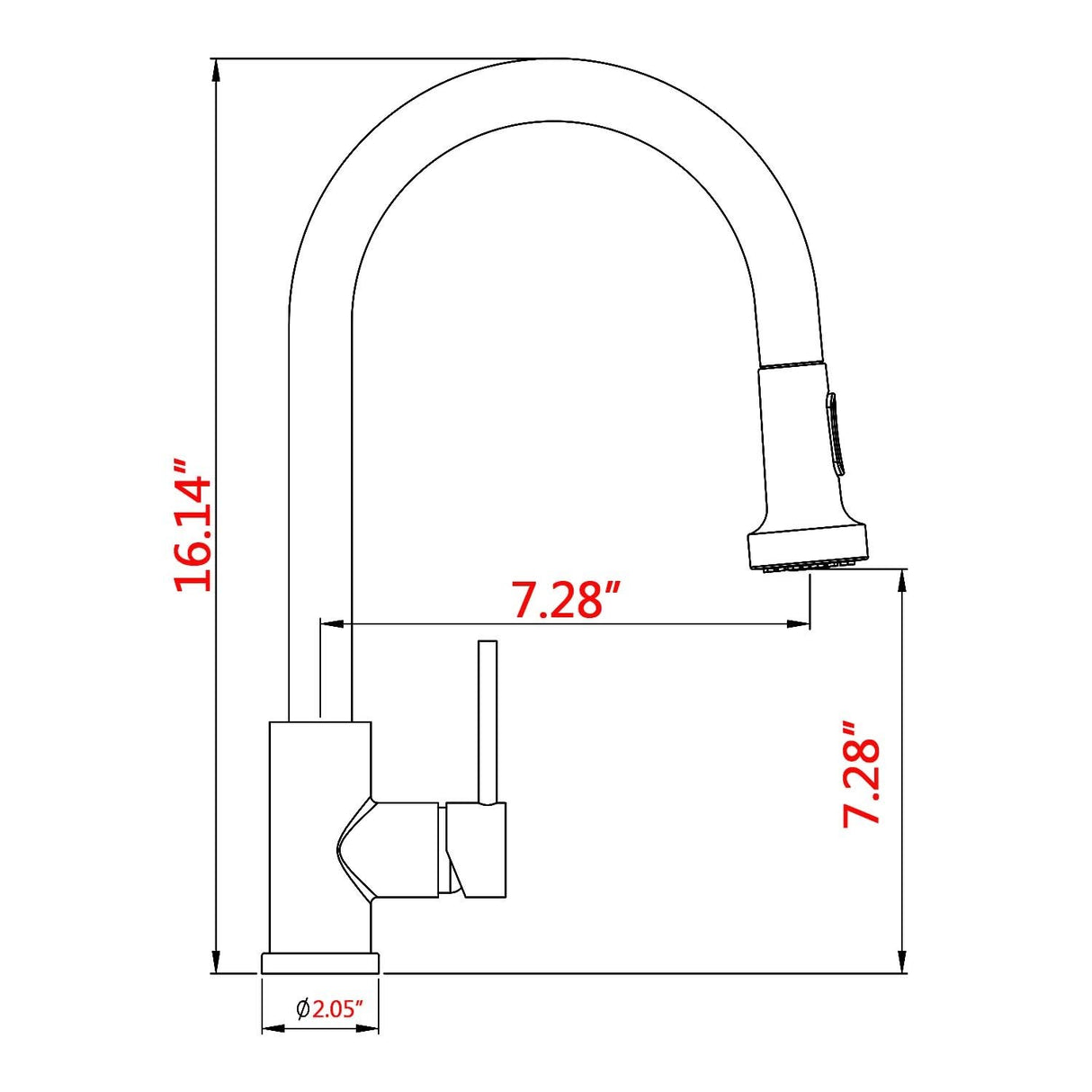 Stainless Steel Pull Down Kitchen Faucet with Sprayer Brushed Nickel