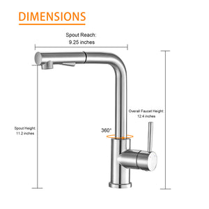 Brushed Nickel Kitchen Faucets with Pull Down Sprayer