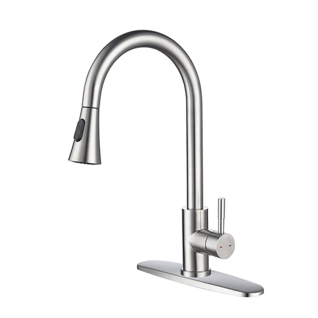 Kitchen Faucet with Pull Out Sprayer-Brushed Nickel