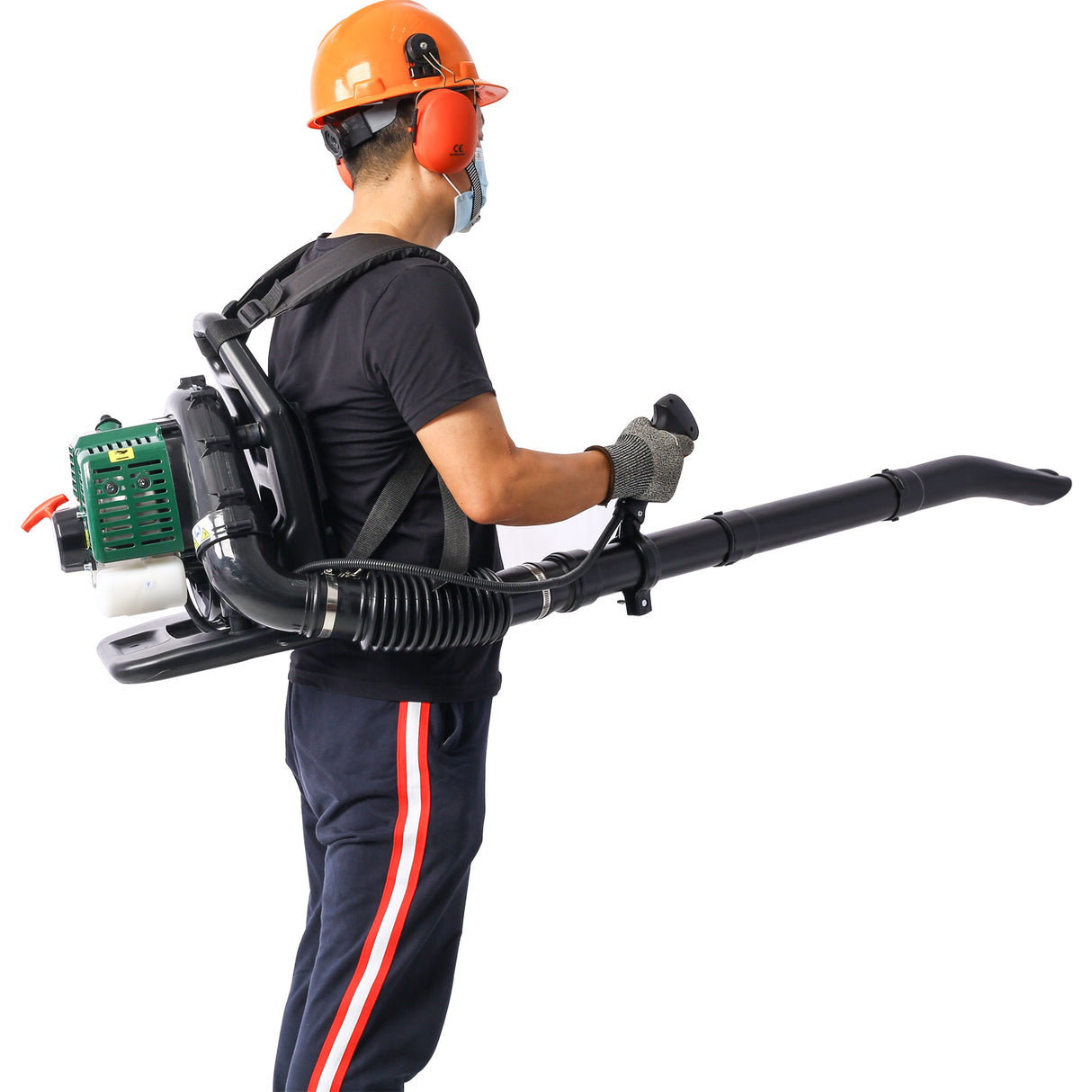 52cc 2-Cycle Gas Backpack Leaf Blower with extention tube