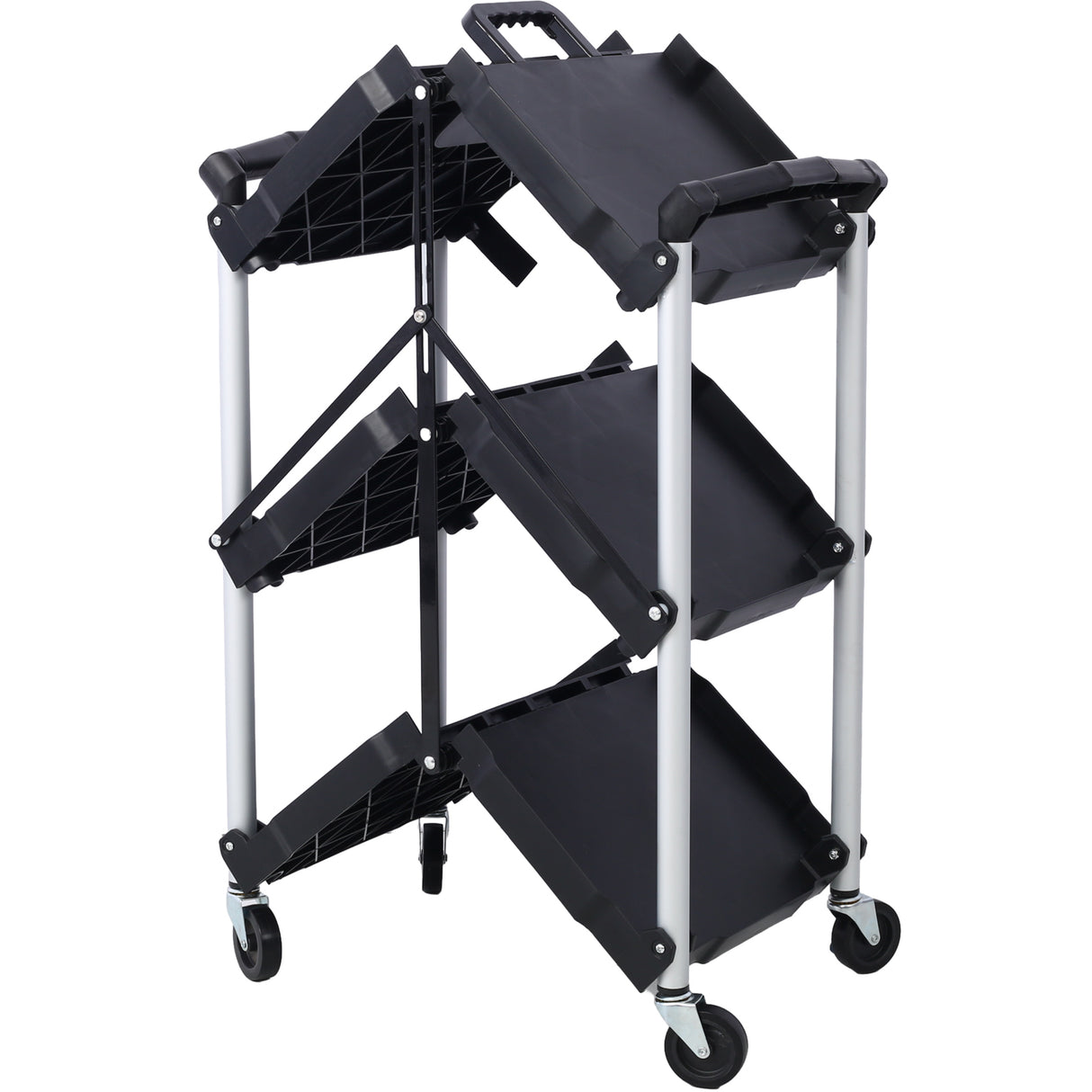 3 Layers Folding Collapsible Service Cart