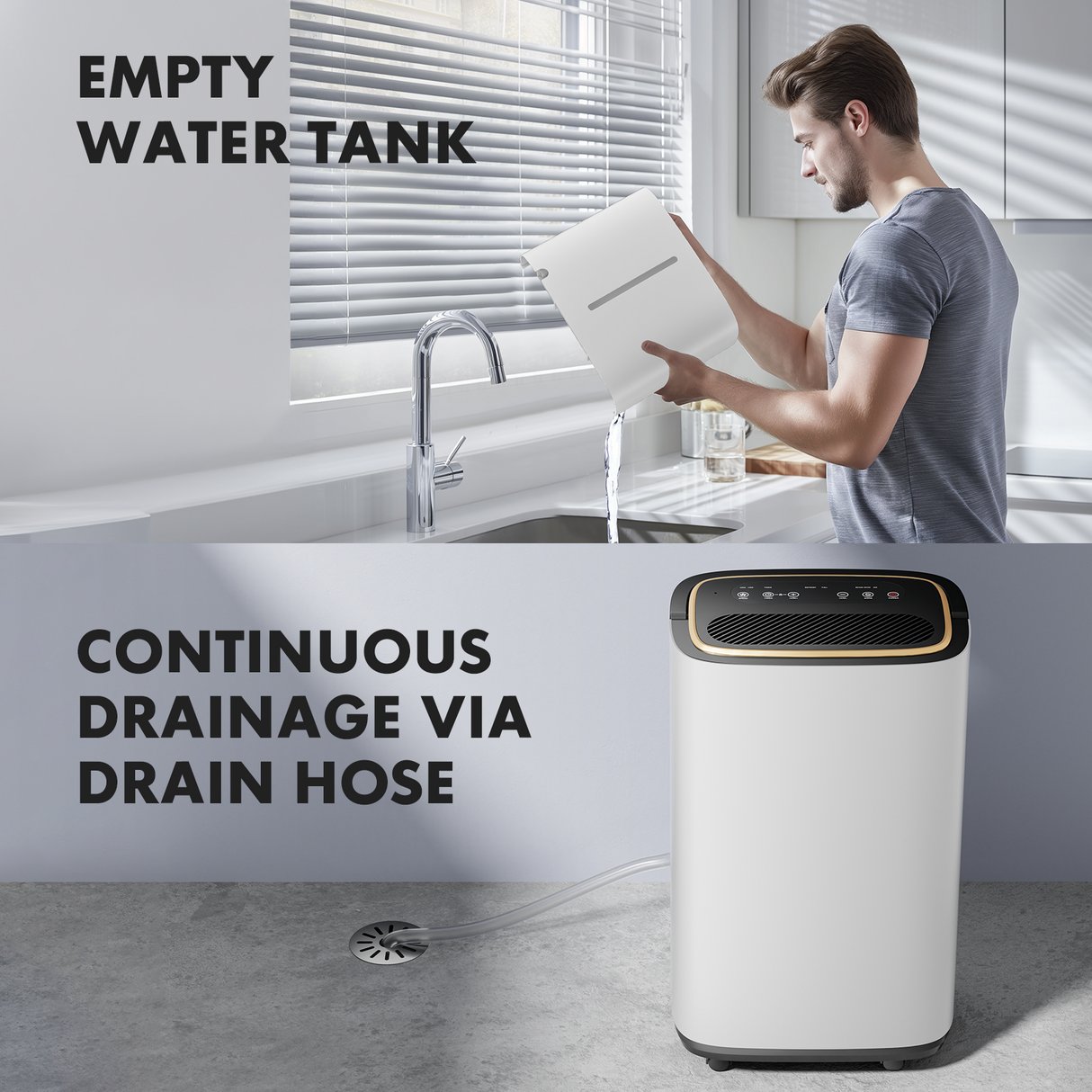 Dehumidifier for Basement with Drain Hose