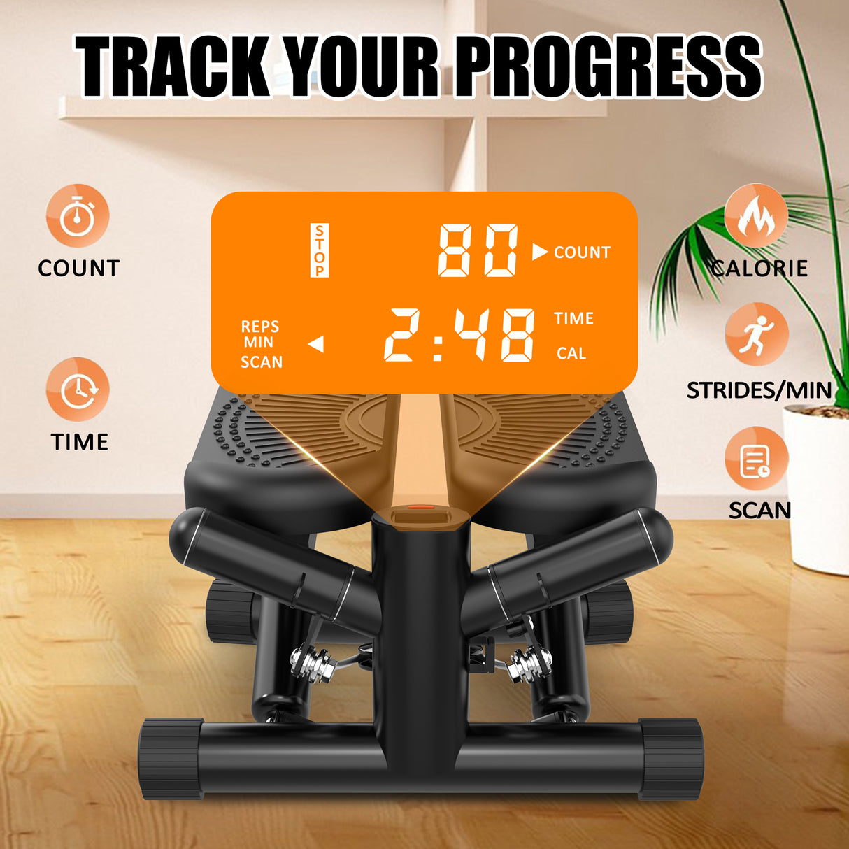 Mini Stair Stepper Machine with Resistance Bands