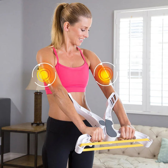 Arm Sculptor workout system with resistance bands for targeted arm training, includes interchangeable bands for beginner, intermediate, and advanced levels at BoltBuy.com