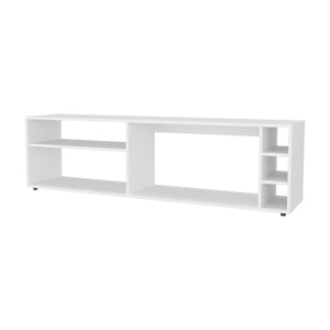 FM FURNITURE Mayo TVStand for 70" Screen with Open Storage and Melamine Finish, White